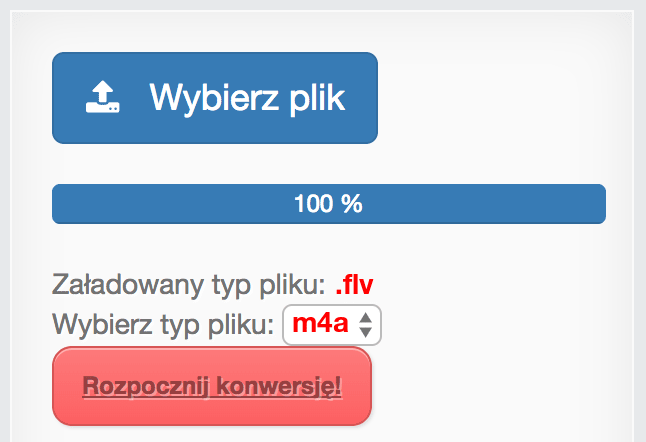 Konwertuj FLV na M4A online